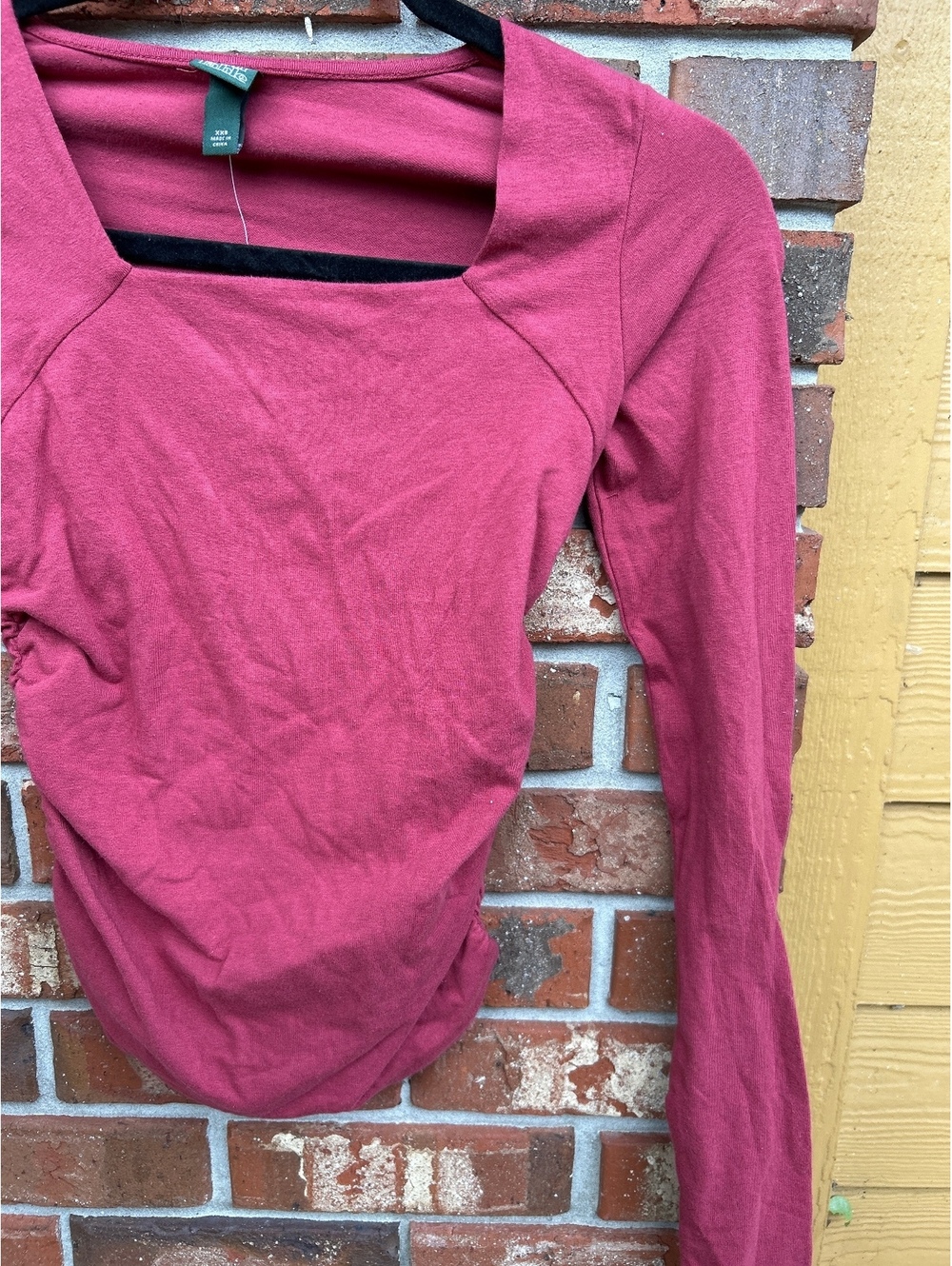 Target Women's Rose Pink Long Sleeve Square Neck Shirt XXS